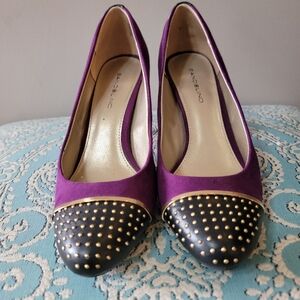 Bandolino Purple and Black Studded Women's Heels